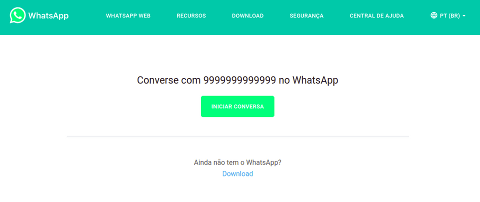 Exemplo de link da api do WhatsApp