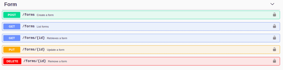 Documentação da API de formulários
