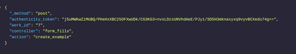 Json de request do create_example